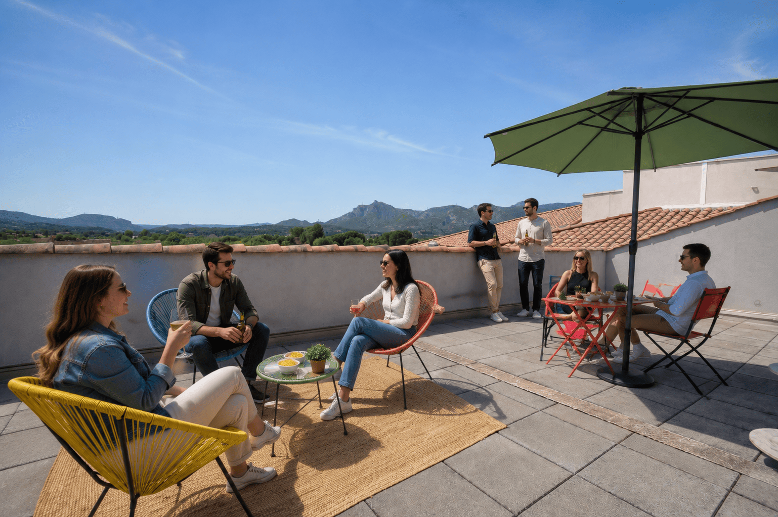 Gemadom Aubagne terrasse nord avant coucher de soleil